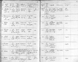 Taufbucheintrag von Barbara BOSSER geb. 5.5.1854